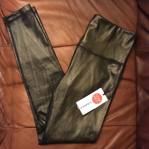 NWT! VIMMIA Sheath Core Leggings Black & Gold - Picture 4 of 8